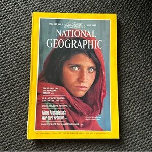 Vintage Afghan Girl National Geographic Magazine Haunted Eyes Refugee June 1985